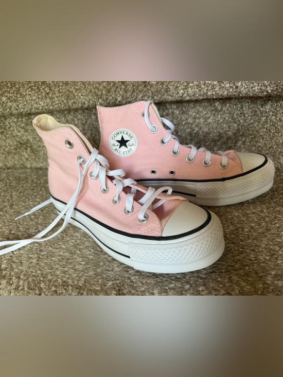 Converse Shoes - Converse Pink High-Top platform Canvas Sneakers
